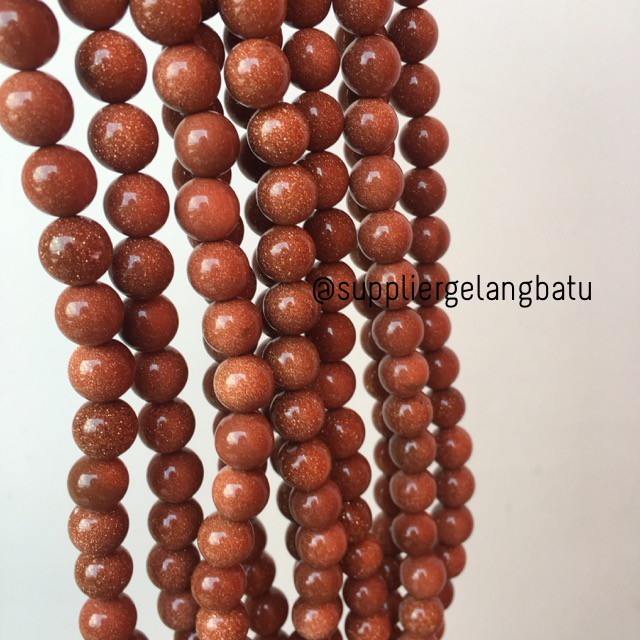 bahan gold sand stone batu pasir emas kalung craft diy gelang 10mm aksesoris cewek cowok akik craft