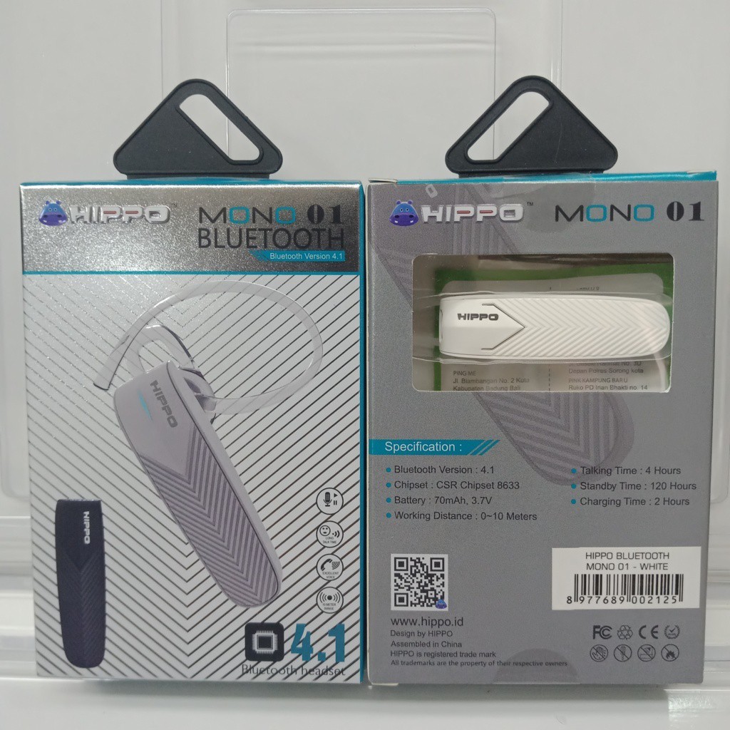Hippo Handsfree Bluetooth Mono 01 - headset bluetoot hippo original