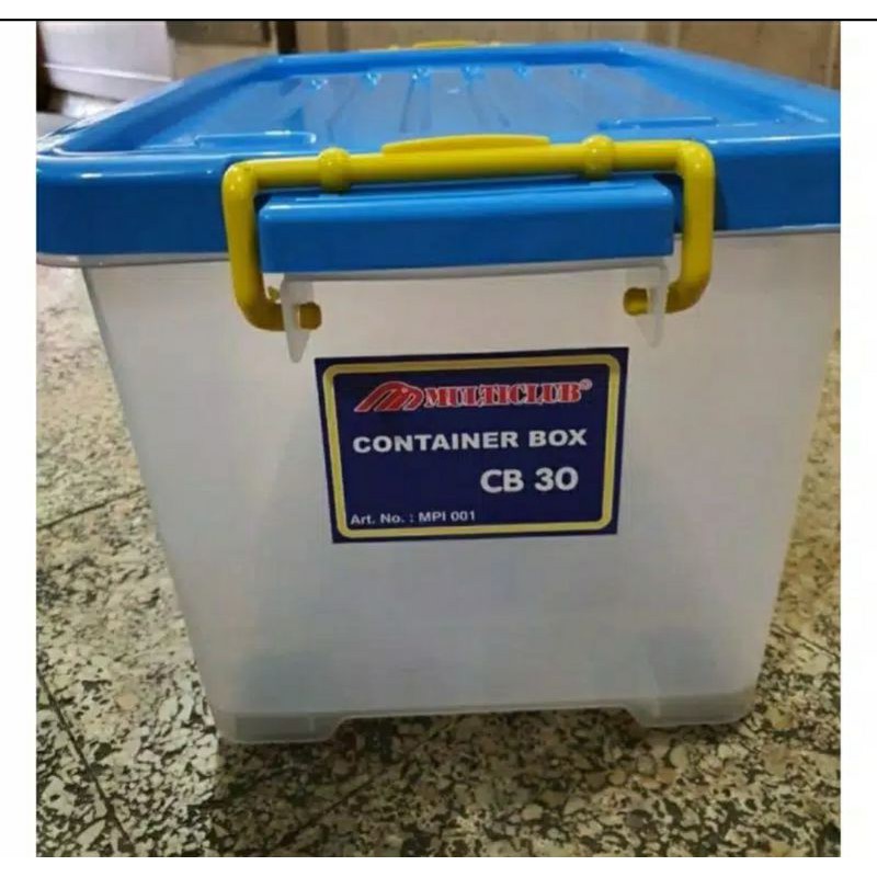 Container Box 30 Liter Roda Multiclub Plastik Kualitas Shinpo / Kontainer Barang Krat Industri Roti