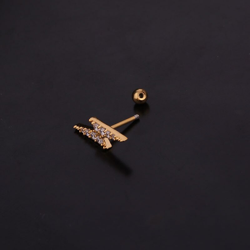 1 Pc Anting Stud Tindik Tulang Rawan Bahan Stainless Steel Untuk Wanita