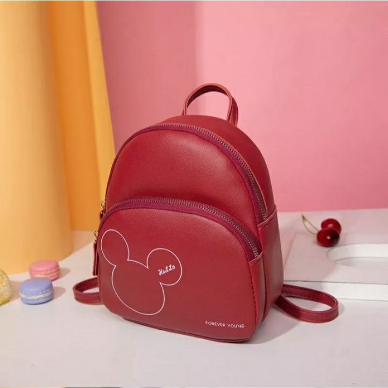 dem_sare / DS1136 MIKADO Tas Ransel Wanita Ransel Mini Kulit Sintetis Tas Ransel Backpack Multifungsi Ransel Wanita Murah Tas Ransel Anak