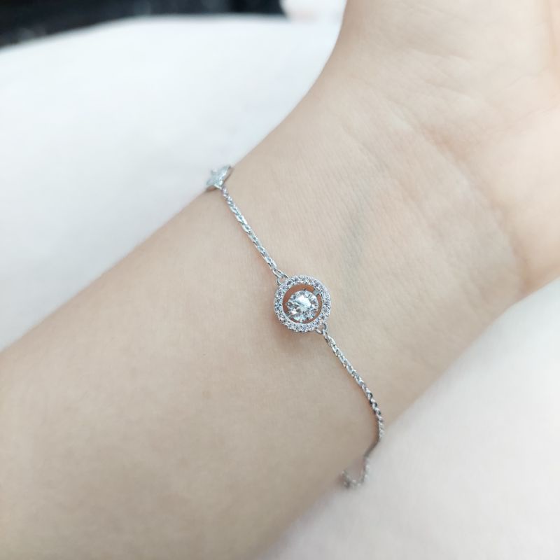 Gelang rantai dancing stone with igun emas asli cantik love