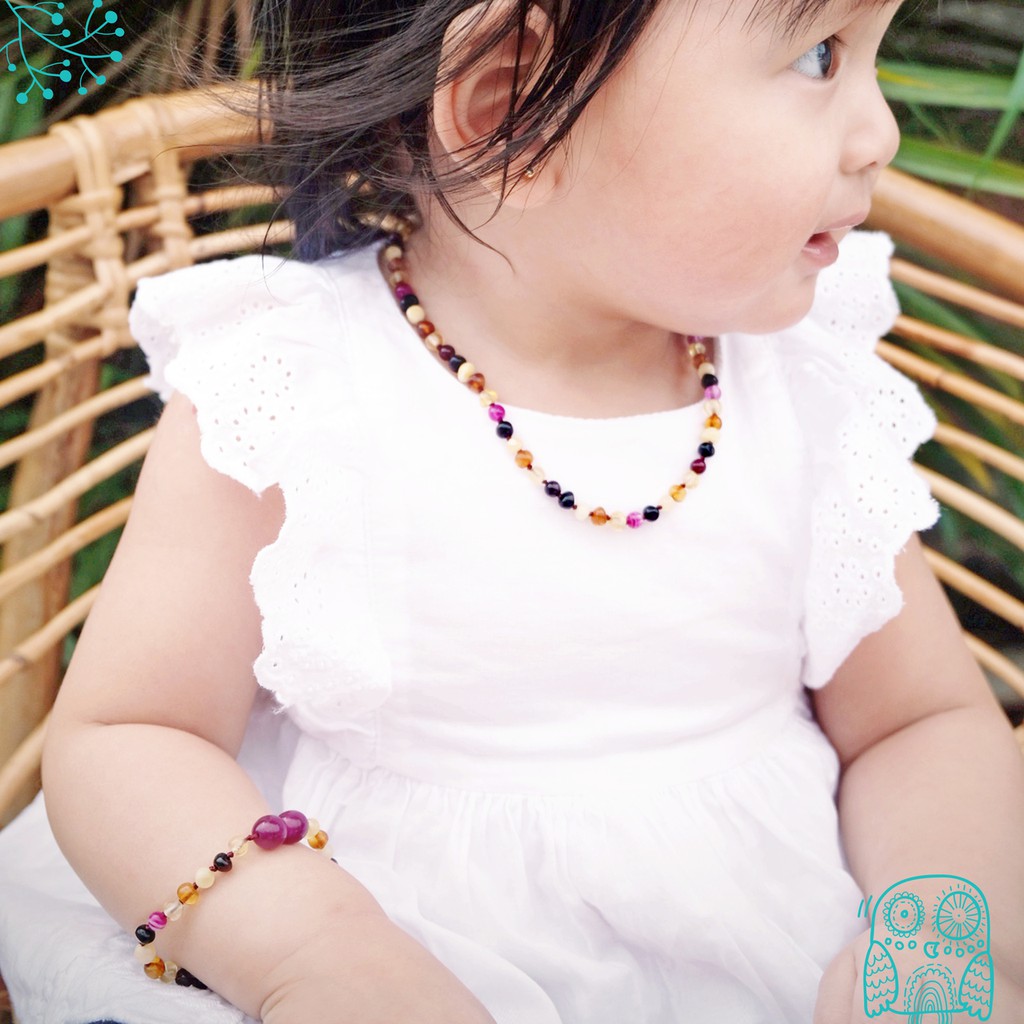 AGL40 Kalung dan Gelang Amber Tumbuh Gigi Bayi By Carlis Baby