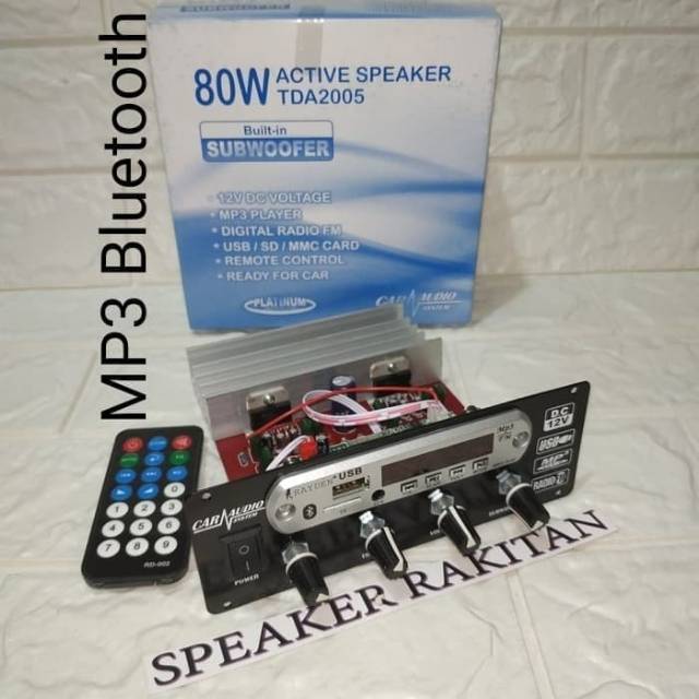 Kit amplifier mobil/car + subwoofer + mp3 bluetooth TDA 2005