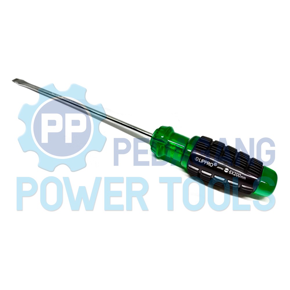 LIPPRO OBENG MINUS 8 INCH GAGANG KARET SL6 X 200 MM SCREWDRIVER MIN