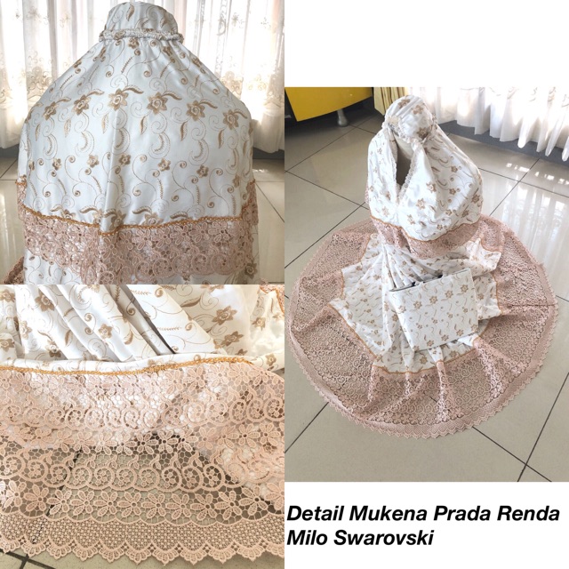Mukena Dewasa Prada Renda Milo Swarovski || Mukena Mewah