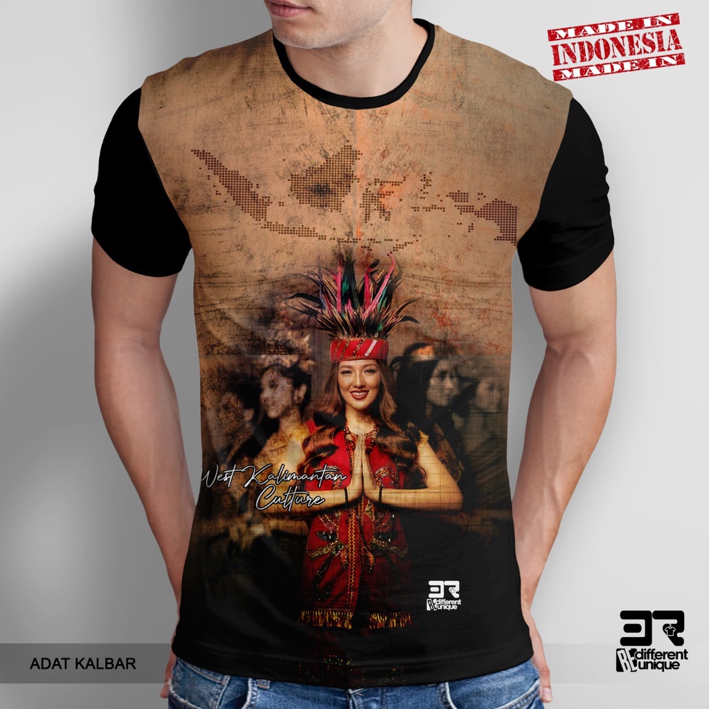 KAOS PRIA KAOS PRINT DISTRO 3R ADAT INDONESIA KALIMANTAN BARAT