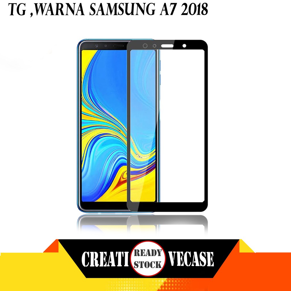 Tempered Glass Samsung galaxy A7 2018 Kaca Warna