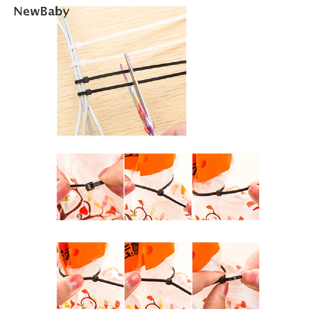 100 Pcs Dasi Plastik Nilon 2.5x20cm / 2.5x10cm Self-Locking Anti Penuaan