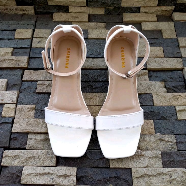 Shabrina Heels Olivia White Sepatu Big Size Jumbo 41-45