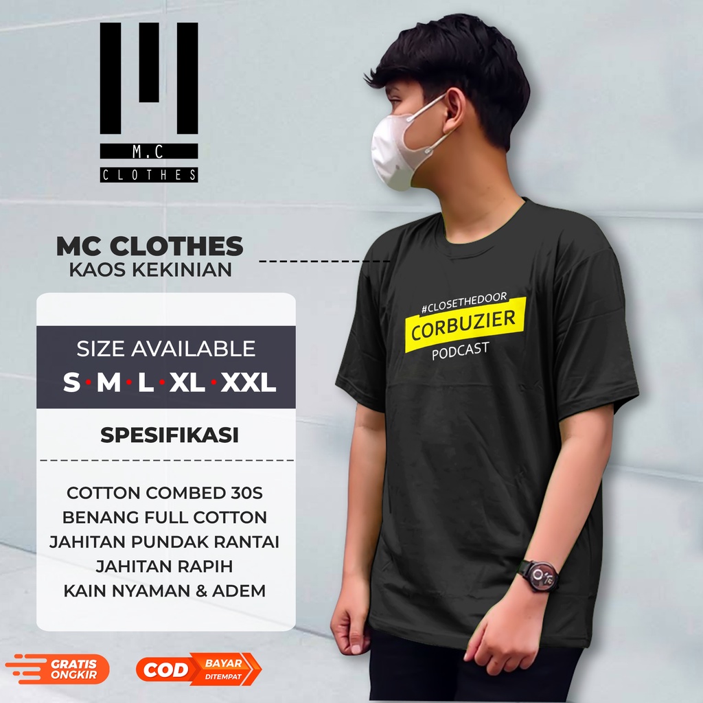 Baju Kaos Distro PODCAST CLOSE THE DOOR DEDDY CORBUZIER CLOSETHEDOOR