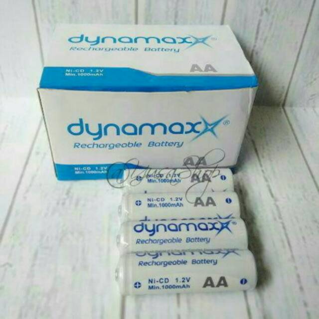 Mobil Remot RC Baterai Cas AA Dynamax / JIL 1000mAh 1pak isi 4 pcs Batere Isi ulang