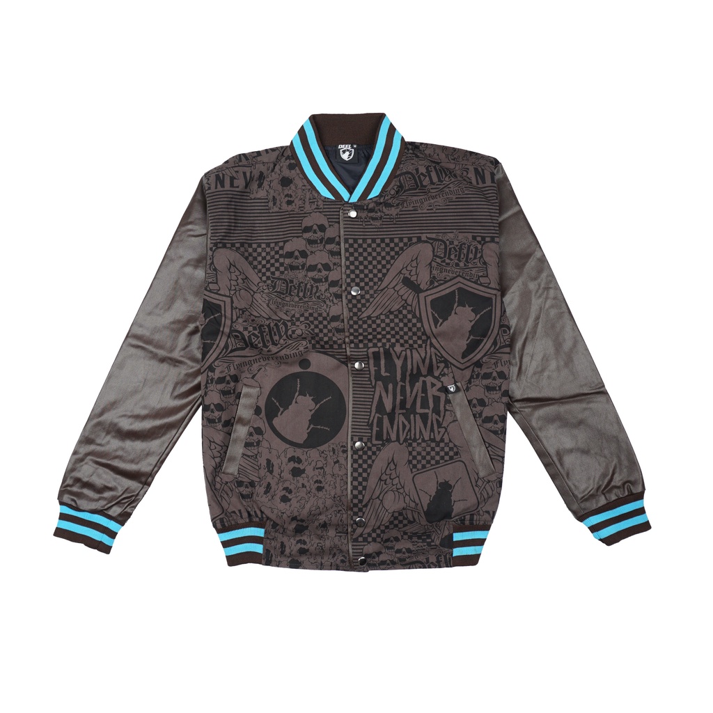 Defly Jaket Baseball Varsity - Graffiti Blue