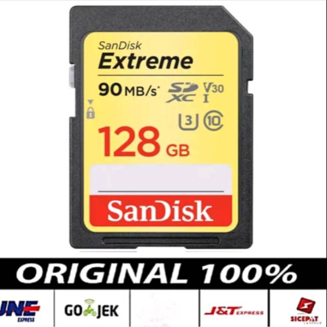 SanDisk SDXC Extreme U3 V30 90MBps - 128GB For 4k Free Voucher XXI 25K