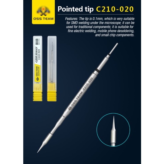 Mata solder oss T210 tips C210 OSS 020 ujung lurus t210 c210 original terbaru canggih