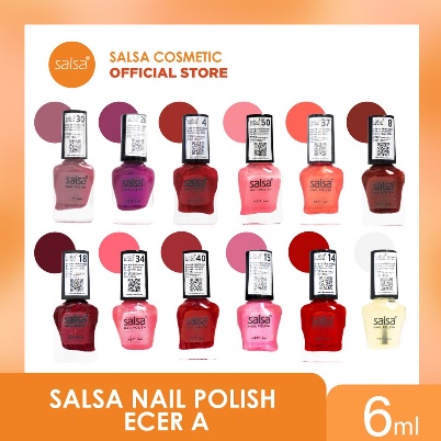 ⭐BAGUS⭐ (ECER) SALSA NAIL POLISH / KUTEK / CAT KUKU HITAM BENING MERAH MATTE GLOSSY 6ML