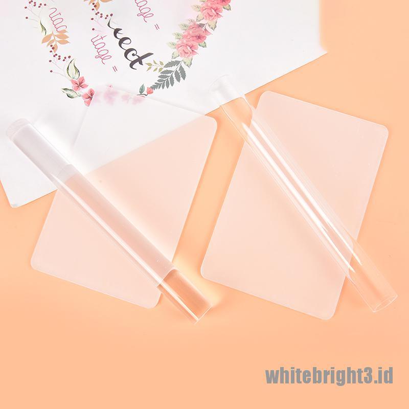 (white3) Rolling Pin Akrilik Polos Untuk Modeling Clay DIY