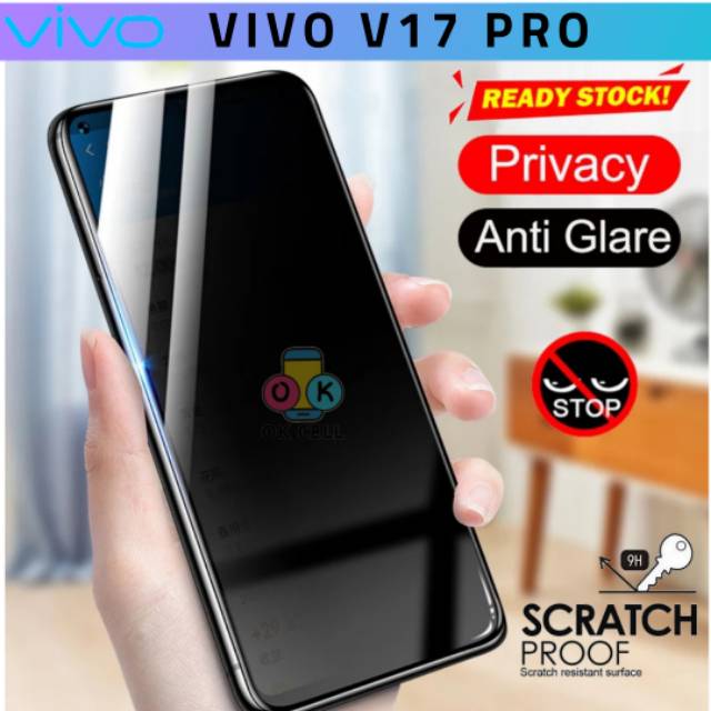 Tempered Glass Spy Vivo V17 Pro - TG Anti Gores Anti Spy Vivo V17 Pro  Screen Protector Premium