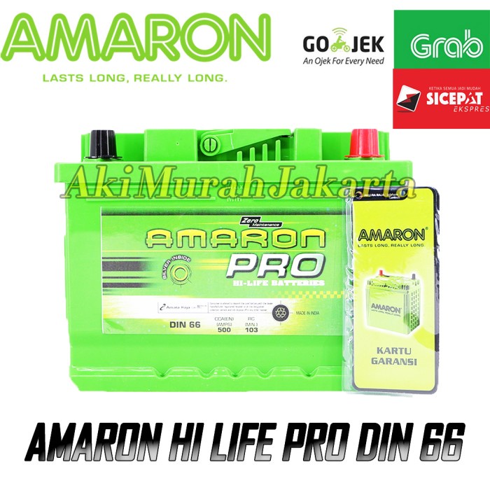 {BEKAS} Aki Mobil FORD FIESTA Din 66 55559 Amaron Aki Kering 12V / 66Ah Diskon