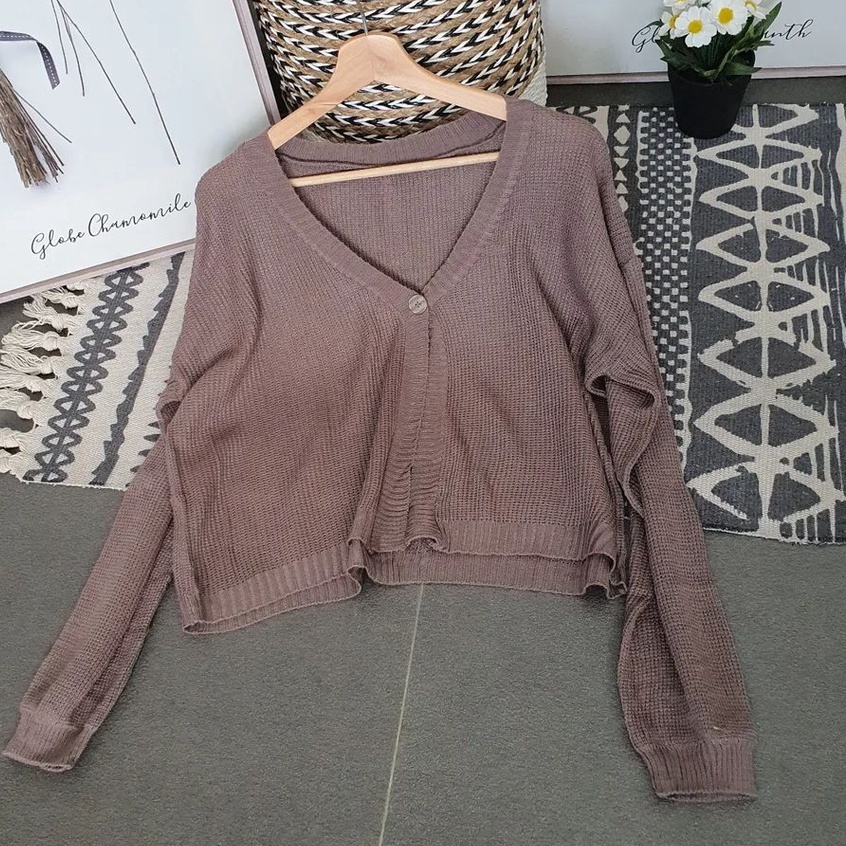 Outwear Sweater Cardigan Wanita Luna Knitted Cardy Bahan Rajut Ala Korean Style