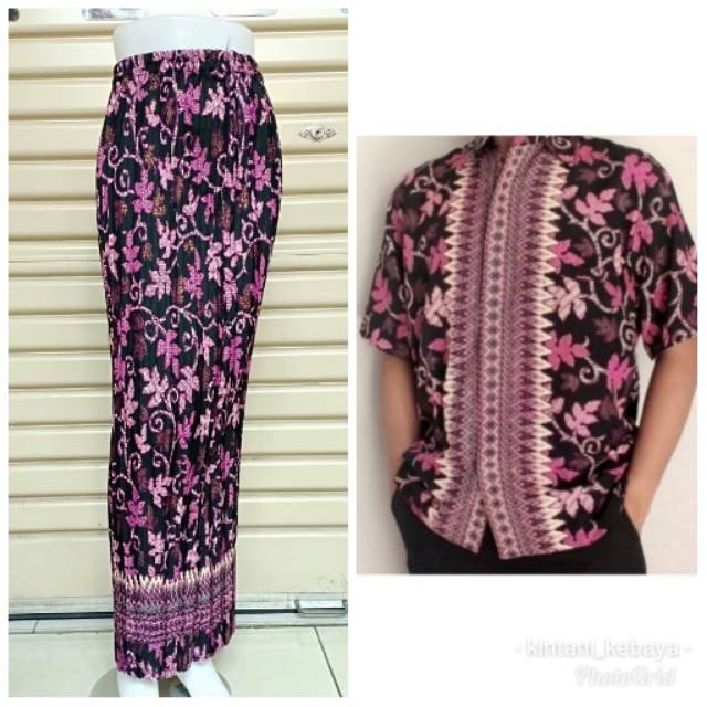 Grosir Sarimbit! Batik Couple Rok Plisket Dan Kemeja Batik Pria / Couple Plisket Kebaya Dan Kemeja Batik 7a7woVClQe18X