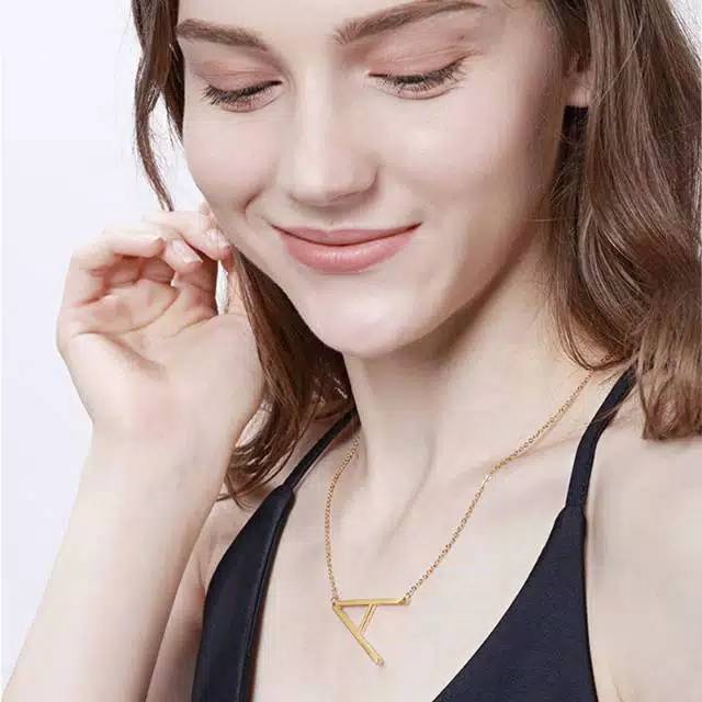 TERMURAH / Kalung Huruf Laris Gold Silver Rose Gold / Kalung untuk Wanita / Kalung Cewek BZO