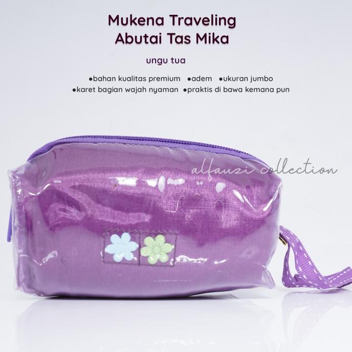 Baru Mukena Abutai Tas Mika / Mukena Travelling / Mukena Jumbo / Mukenah - Ungu Tua