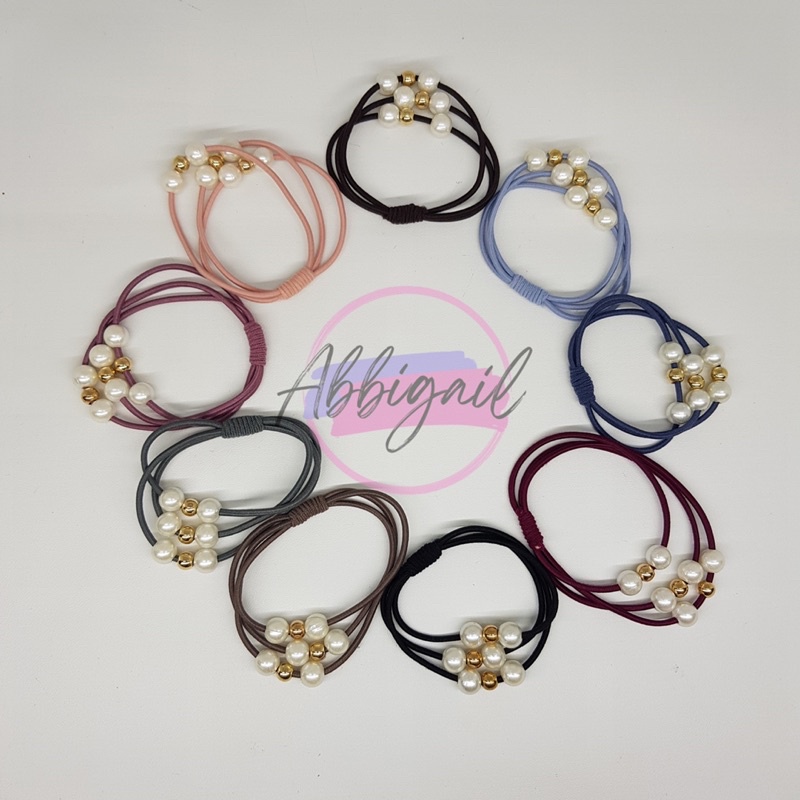 𝘈𝘉𝘎✰ Ikat rambut Mote / Ikat rambut mutiara / Kuncir gelang variasi mote / Ikat rambut korea mutiara multiguna aksesoris wanita / ikat rambut elastis 1215