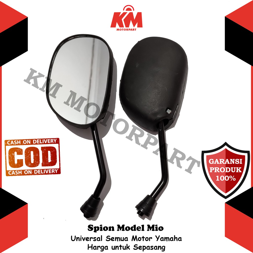 Kaca Spion Motor Tangkai Panjang Untuk YAMAHA Model Mio Hitam Spion Variasi Aksesoris Motor Jupiter