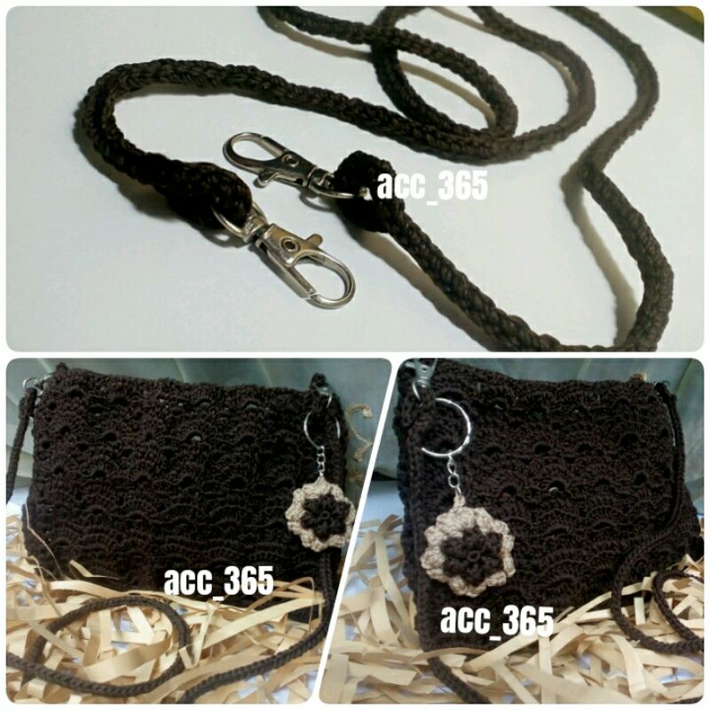 Tas wanita selempang kekinian bahan rajutan