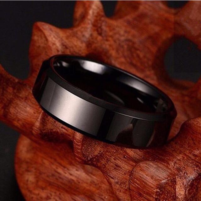 Cincin titanium polos hitam high Quality