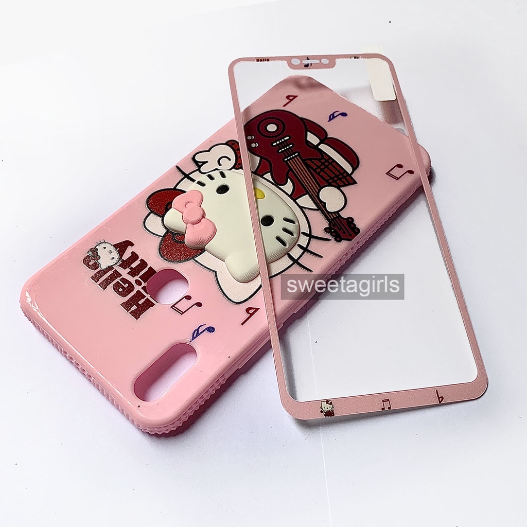 Casing Silikon Jelly Lucu dengan Antigores untuk Vivo V9  - Boneka Karakter Timbul - sweetacase.id - Softcase / COD / Casing Terbaru - Karakter Lucu - Casing Imut - Kesing Hits - Case Gemoy - Kesing - Aesthetic Stitch - Doraemon