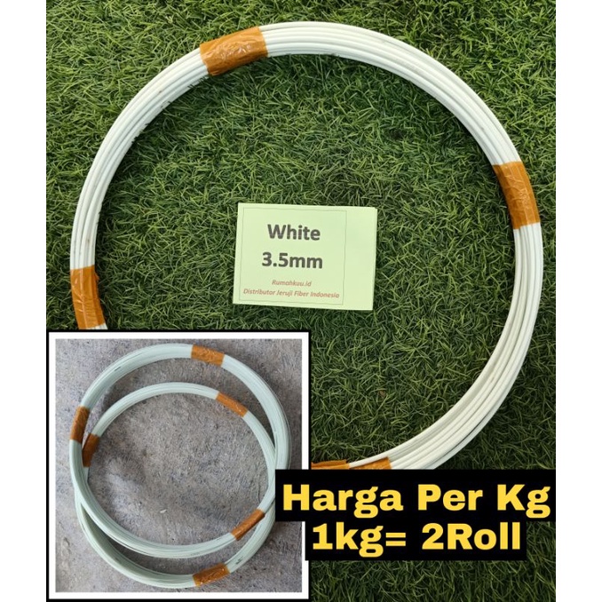 Ruji Fiber 3.5mm putih untuk sangkar, dongdang, layangan naga dll