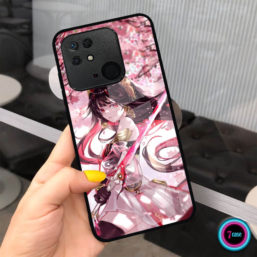 Case Kilau Glossy Xiaomi Redmi 10c | Casing Hp Redmi 10C | Motif Anime Girl Samurai