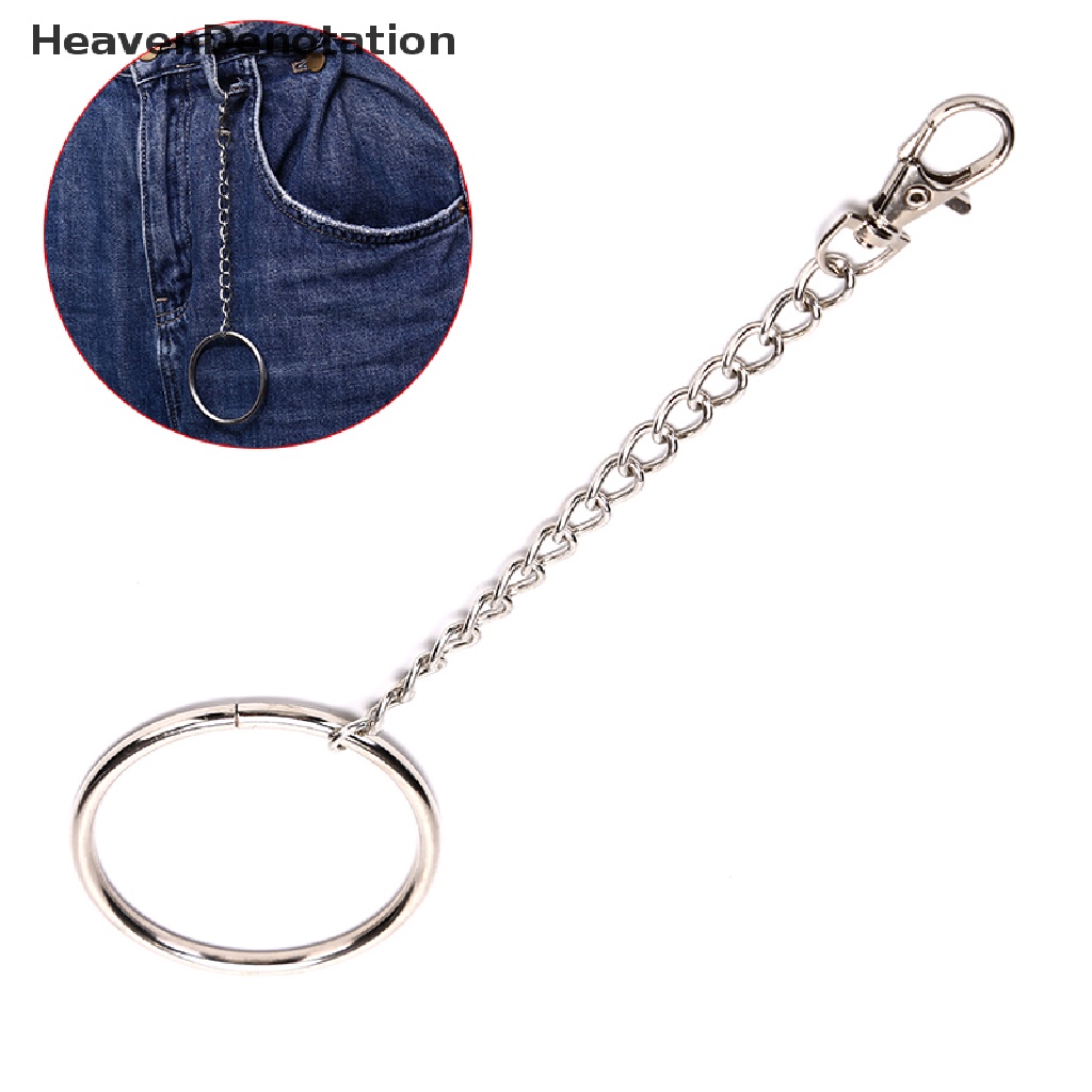 [HeavenDenotation] 20cm Long Metal Wallet Chain Belt Rock Hipster Pant Jean Keychains Big Ring Punk