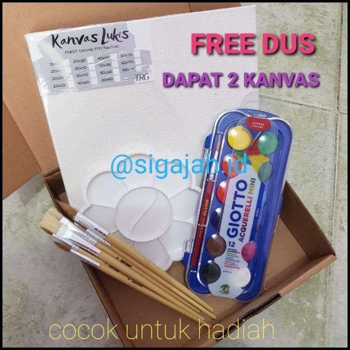 

Paket Lukis Komplit Kanvas Cat Air Kuas Painting Set Kado Hadiah