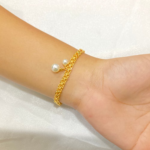 Gelang Rantai Titanium Wanita Anti Karat Xuping Lapis Emas Perhiasan Fashion Wanita Berlapis Emas KTA22-5