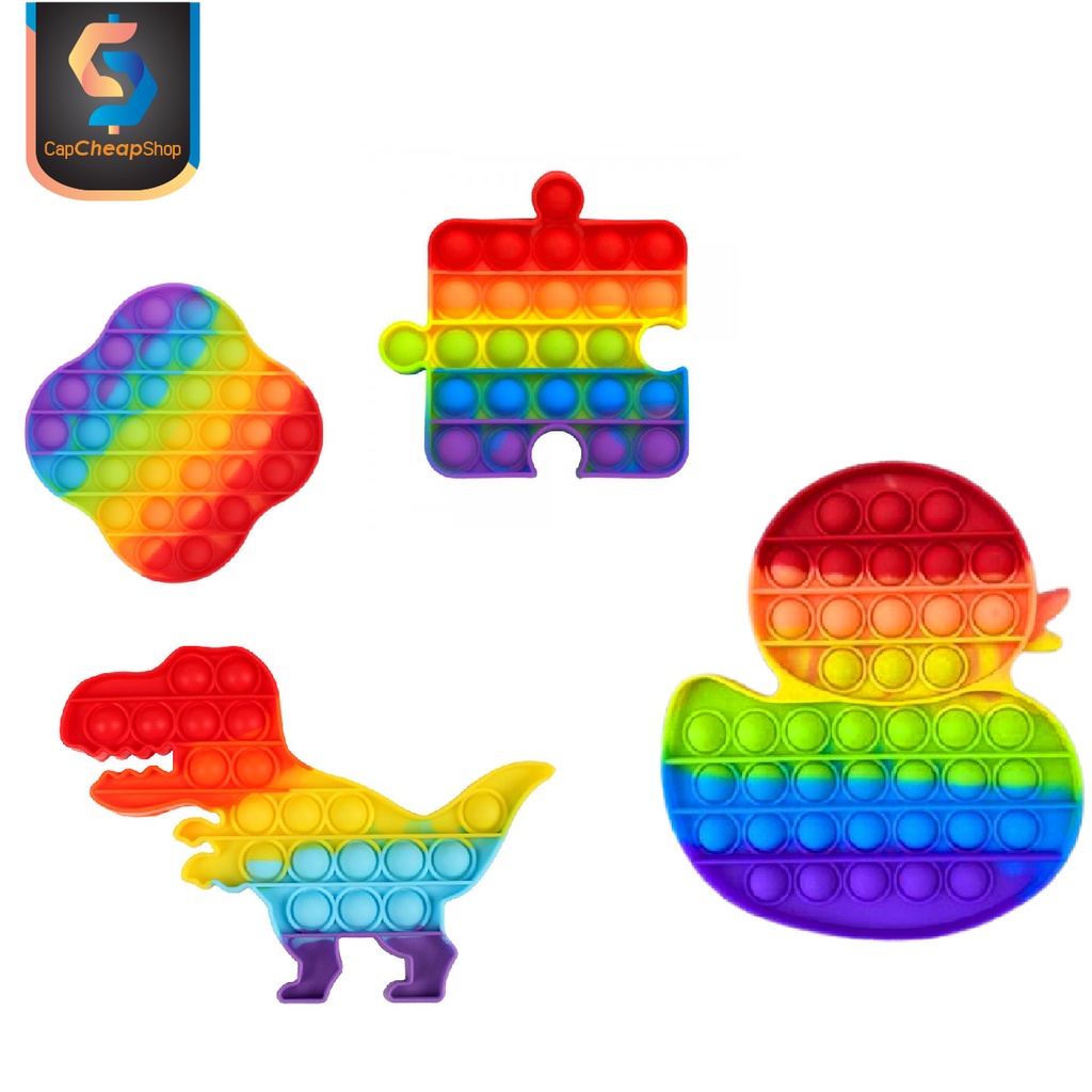 Mainan Push Pop It Fidget Toy Rainbow-1