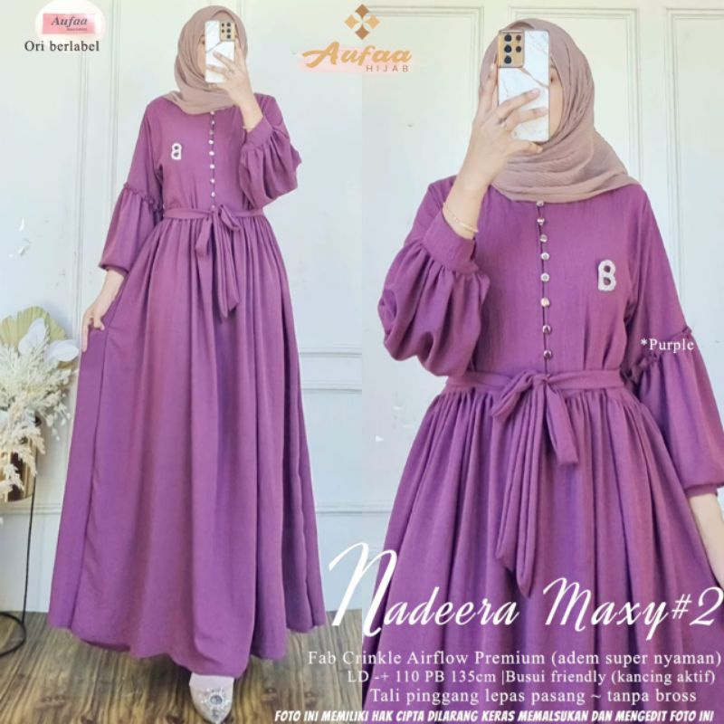 NADEERA//MEYDINA//MEYSA MAXY GAMIS MUSLIM POLOS ORIGINAL BY AUFAA