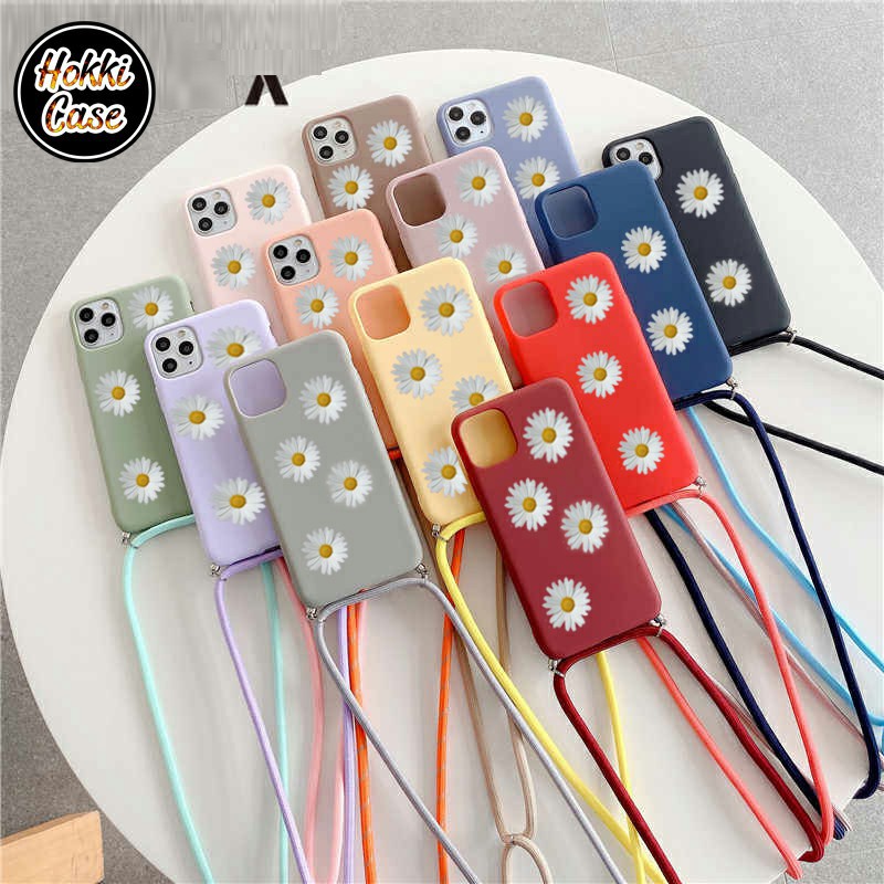 Soft Case Flower Bunga Timbul Plus Slingcase Tali Lanyard for SAMSUNG A12 A02S A51 A11 A50 A71 A10S