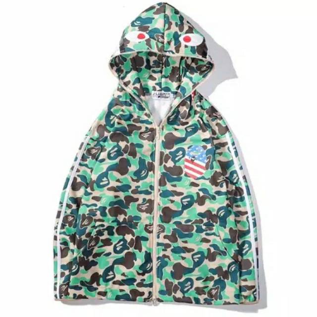 PROMO JAKET BAPE A BATHING APE SHARK SUPER MIRROR 1.1 ORIGINAL