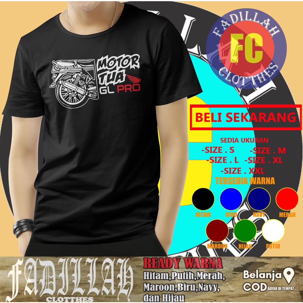 Kaos Motor Tua Honda GL Pro Baju Otomotif