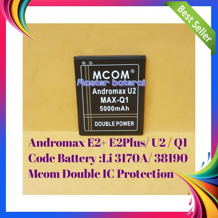 BATERAI ANDROMAX SMARTFREN U2 Q1 E2+ E2PLUS E2 PLUS DOUBLE IC PROTECT