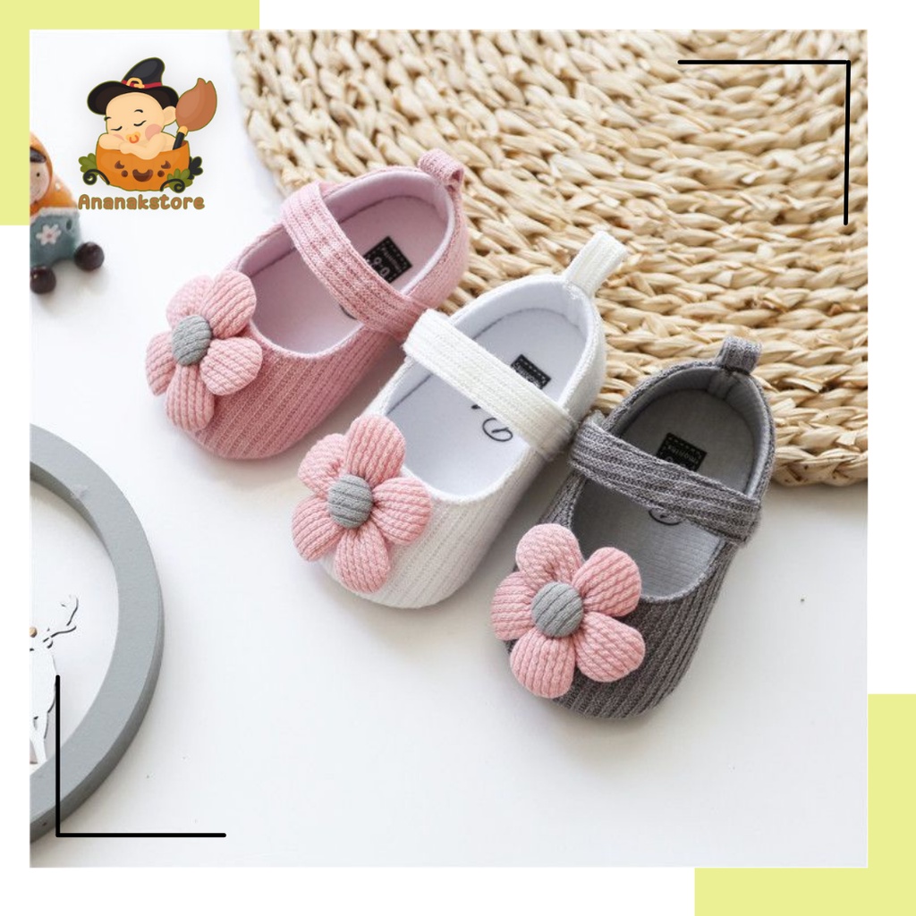 Sepatu baby Perempuan 0-18 bulan Motif BUNGA MINI / Sepatu baby WANITA lucu