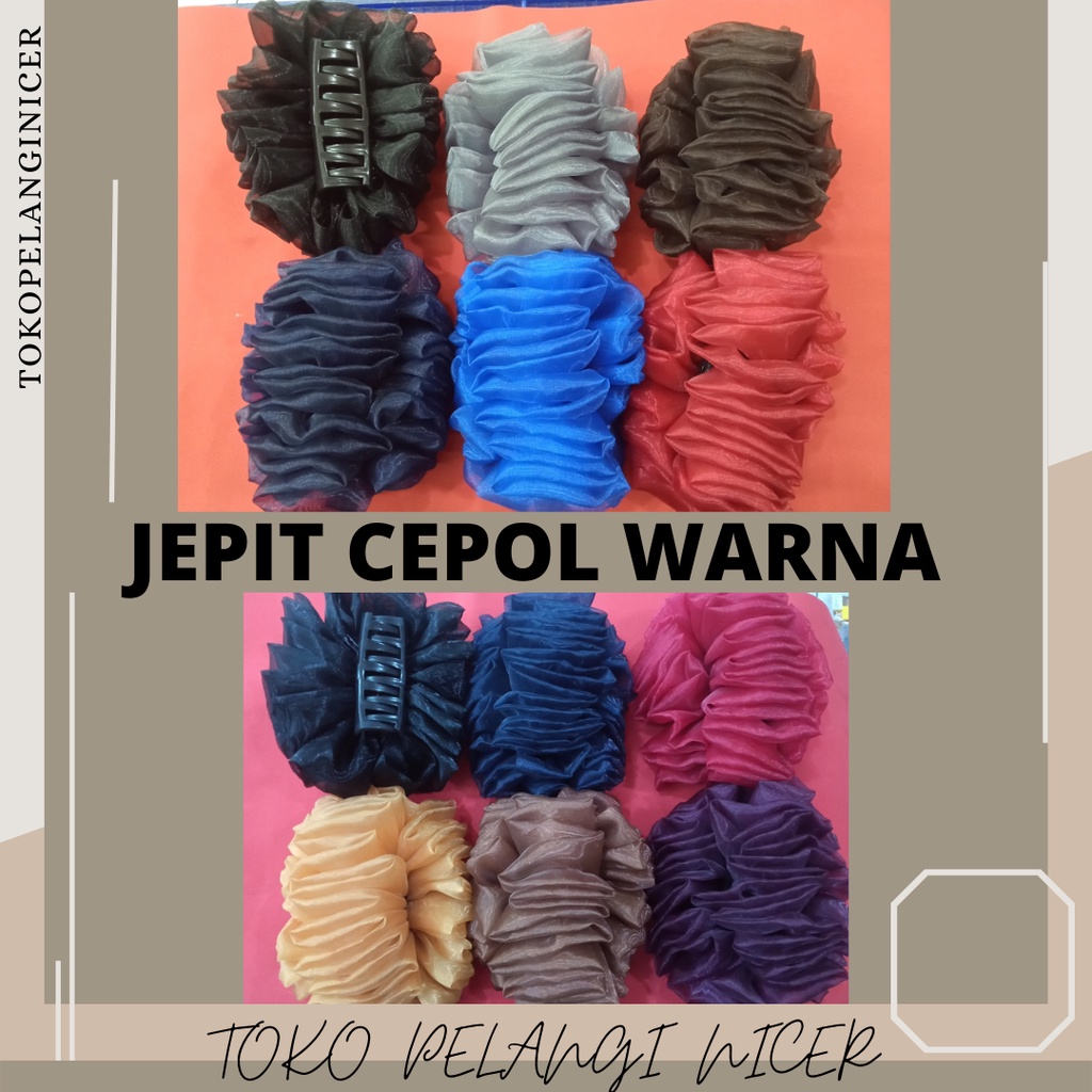 RANDOM WARNA Jepit Rambut Kain / Cepol Jilbab Hitam / Jepitan Rambut Cepol Hijab /kEP rAMBUT Tokopelanginicer