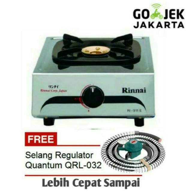 KOMPOR GAS RINNAI 511 E  +SELANG QUANTUM