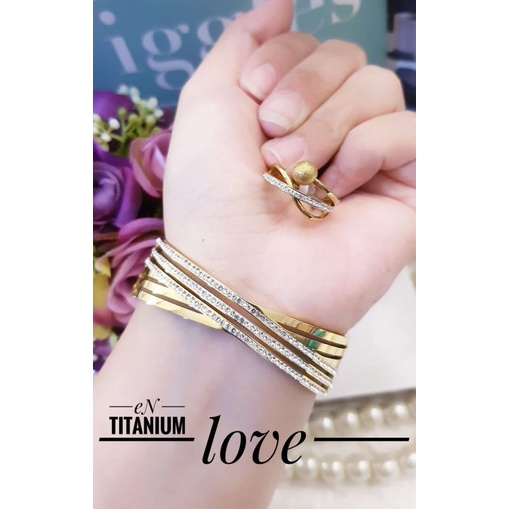 TiTanium set Gelang Cincin y82929