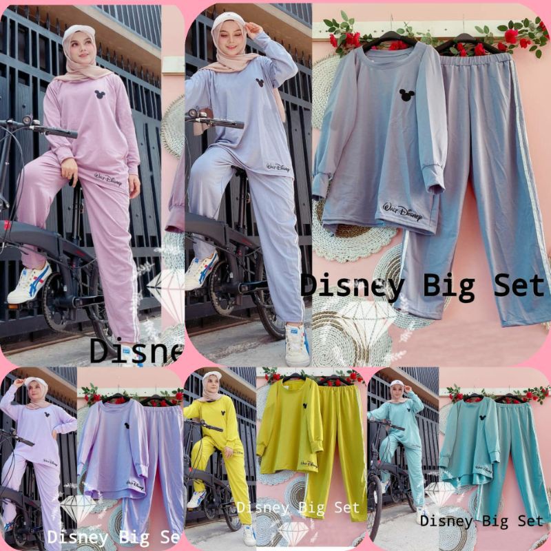 SET DISNEY SETELAN CELANA TRAINING FASHION BIGSIZE JUMBO ADA VIDEO REAL PICT KR