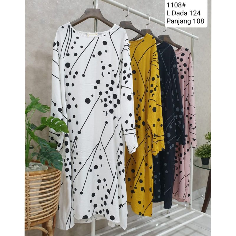 tunik jumbo wanita bahan katun premium import ukuran allsize ld 125