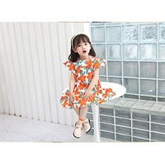 【Happy Baby】0-6Tahun QZ-74 dress terusan santai perempuan motif Flowers 100% KATUN PREMIUM QUALITY